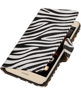 Zebra booktype wallet cover voor Hoesje voor Huawei Y5 II
