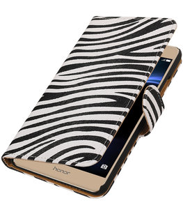 Zebra booktype wallet cover voor Hoesje voor Huawei Honor V8