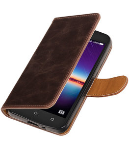 Mocca Pull-Up PU booktype wallet voor Hoesje voor Huawei Y3 II