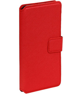 Rood Hoesje voor Motorola Moto G4 / G4 Plus TPU wallet case booktype HM Book Rood Hoesje voor Motorola Moto G4 / G4 Plus TPU wallet case booktype HM Book