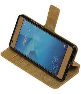 Goud Hoesje voor Huawei Honor 5c TPU wallet case booktype HM Book