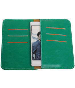Groen Pull-up Medium Pu portemonnee wallet voor Huawei Groen Pull-up Medium Pu portemonnee wallet voor Huawei