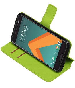 Groen Hoesje voor HTC 10 TPU wallet case booktype HM Book Groen Hoesje voor HTC 10 TPU wallet case booktype HM Book