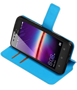 Blauw Hoesje voor Huawei Y3 II TPU wallet case booktype HM Book