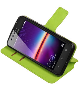 Groen Hoesje voor Huawei Y3 II TPU wallet case booktype HM Book