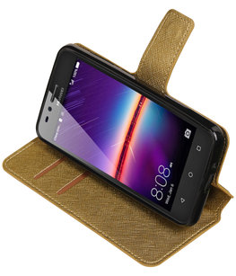Goud Hoesje voor Huawei Y3 II TPU wallet case booktype HM Book