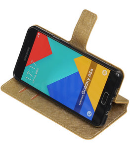 Goud Hoesje voor Samsung Galaxy A5 2016 TPU wallet case booktype HM Book