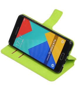 Groen Hoesje voor Samsung Galaxy A7 2016 TPU wallet case booktype HM Book Groen Hoesje voor Samsung Galaxy A7 2016 TPU wallet case booktype HM Book
