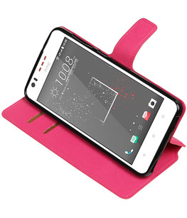 Roze Hoesje voor HTC Desire 825 TPU wallet case booktype HM Book