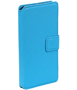 Blauw Hoesje voor Samsung Galaxy J1 2015 TPU wallet case booktype HM Book Blauw Hoesje voor Samsung Galaxy J1 2015 TPU wallet case booktype HM Book