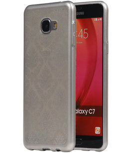 Zilver Brocant TPU back case cover voor Hoesje voor Samsung Galaxy C7