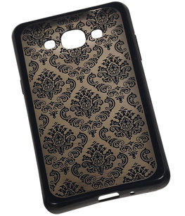 Zwart Brocant TPU back case cover voor Hoesje voor Samsung Galaxy J3 Pro