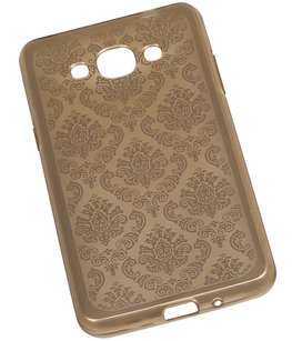 Goud Brocant TPU back case cover voor Hoesje voor Samsung Galaxy J3 Pro