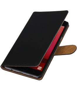 Zwart Effen booktype wallet cover voor Hoesje voor Samsung Galaxy C7