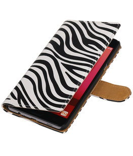 Zebra booktype wallet cover voor Hoesje voor Samsung Galaxy C7