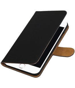 Zwart Effen booktype wallet cover voor Hoesje voor Apple iPhone 7 Plus / 8 Plus