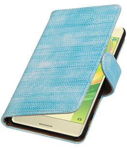 Turquoise Mini Slang booktype cover voor Hoesje voor Sony Xperia X