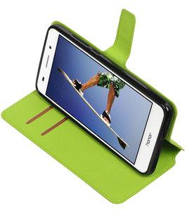 Groen Hoesje voor Huawei Honor Y6 II TPU wallet case booktype HM Book