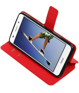 Rood Hoesje voor Huawei Honor Y6 II TPU wallet case booktype HM Book