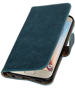 Blauw Pull-Up PU booktype wallet cover voor Hoesje voor Samsung Galaxy S7 Plus