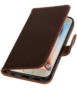 Mocca Pull-Up PU booktype wallet cover voor Hoesje voor Samsung Galaxy S7 Plus