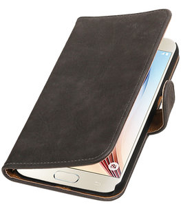 Grijs Bark Hout Booktype Hoesje voor Samsung Galaxy S7 Plus Wallet Cover