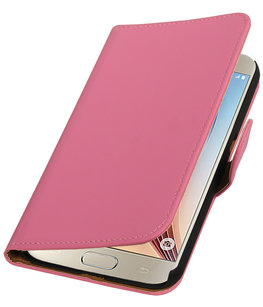 Roze Effen Booktype Hoesje voor Samsung Galaxy S7 Plus Wallet Cover