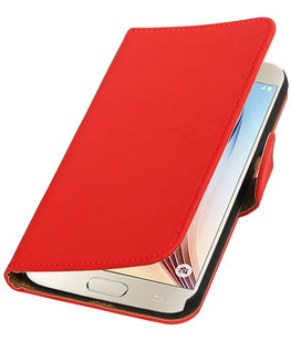 Rood Effen Booktype Hoesje voor Samsung Galaxy S7 Plus Wallet Cover