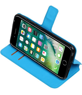 Blauw Hoesje voor Apple iPhone 7 Plus / 8 Plus TPU wallet case booktype HM Book