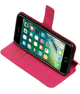 Roze Hoesje voor Apple iPhone 7 Plus / 8 Plus TPU wallet case booktype HM Book