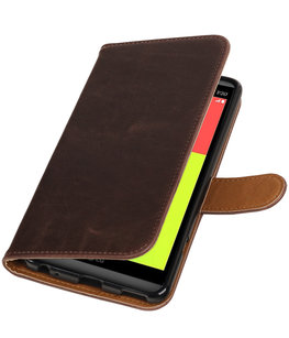 Mocca Pull-Up PU booktype wallet voor Hoesje voor LG V20