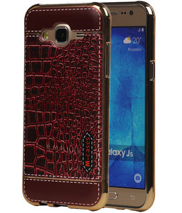 M-Cases Bruin Krokodil Design TPU back case voor Hoesje voor Samsung Galaxy J5 2015