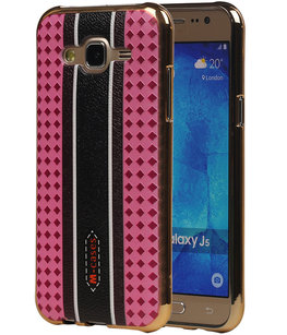 M-Cases Roze Ruit Design TPU back case voor Hoesje voor Samsung Galaxy J5 2015