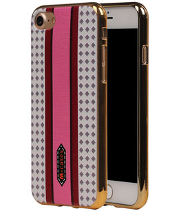 M-Cases Roze Paars Ruit Design TPU back case voor Hoesje voor Apple iPhone 7 / 8 M-Cases Roze Paars Ruit Design TPU back case voor Hoesje voor Apple iPhone 7 / 8