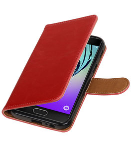 Rood Pull-Up PU booktype wallet cover voor Hoesje voor Samsung Galaxy A3 2017