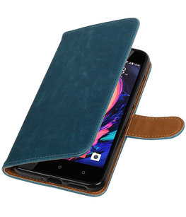 Blauw Pull-Up PU booktype wallet cover voor Hoesje voor HTC Desire 10 Pro