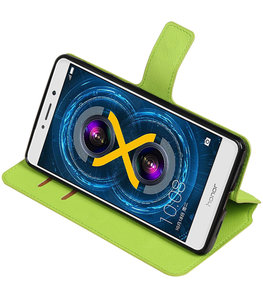 Groen Hoesje voor Huawei Honor 6x 2016 TPU wallet case booktype HM Book