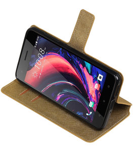 Goud Hoesje voor HTC Desire 10 Pro TPU wallet case booktype HM Book