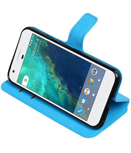 Blauw Hoesje voor Google Pixel XL TPU wallet case booktype HM Book