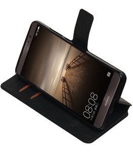 Zwart Hoesje voor Huawei Mate 9 TPU wallet case booktype HM Book