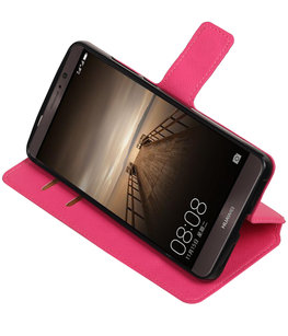 Roze Hoesje voor Huawei Mate 9 TPU wallet case booktype HM Book