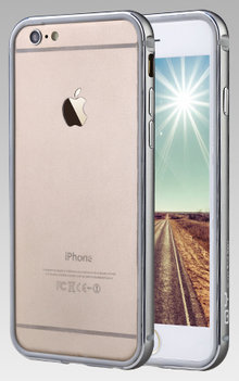 QY Grijs Aluminium en TPU bumper voor Hoesje voor Apple iPhone 6 Plus / 6s Plus