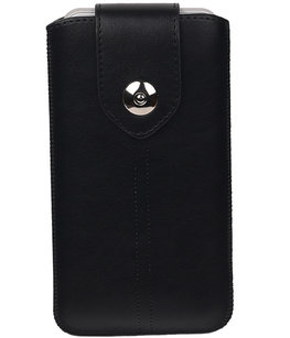 Universele Luxe Leder look insteekhoes/pouch - Zwart Medium Universele Luxe Leder look insteekhoes/pouch - Zwart Medium