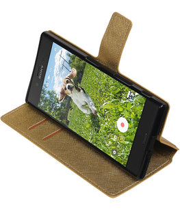 Goud Hoesje voor Sony Xperia XZ / XZs TPU wallet case booktype HM Book