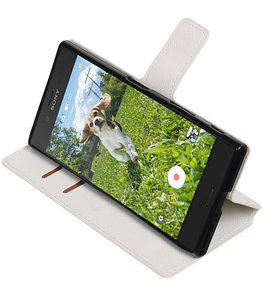 Wit Hoesje voor Sony Xperia XZ / XZs TPU wallet case booktype HM Book