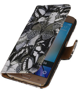 Zwart Vlinder Booktype wallet voor Hoesje voor Apple iPhone 5 / 5s / SE Zwart Vlinder Booktype wallet voor Hoesje voor Apple iPhone 5 / 5s / SE