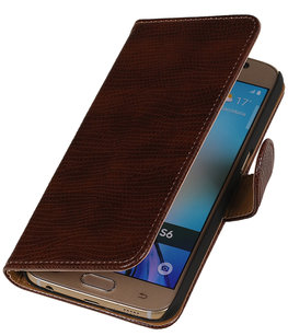 Donker Bruin Mini Slang Booktype wallet voor Hoesje voor Apple iPhone 6 Plus / 6s Plus