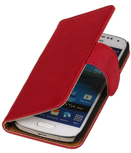 Roze Echt Leer Leder booktype wallet voor Hoesje voor Huawei Ascend G525