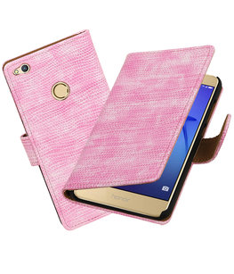 Roze Mini Slang booktype wallet cover voor Hoesje voor Huawei P8 Lite 2017 / P9 Lite 2017 Roze Mini Slang booktype wallet cover voor Hoesje voor Huawei P8 Lite 2017 / P9 Lite 2017