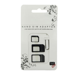 Zwart Universeel Simkaart adapter set inclusief simkaartslot opener Zwart Universeel Simkaart adapter set inclusief simkaartslot opener